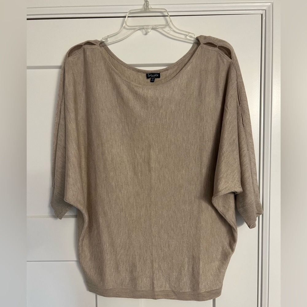 Splendid | GUC Lightweight Dolman Cashmere Sleeve Tan Sweater, size Small